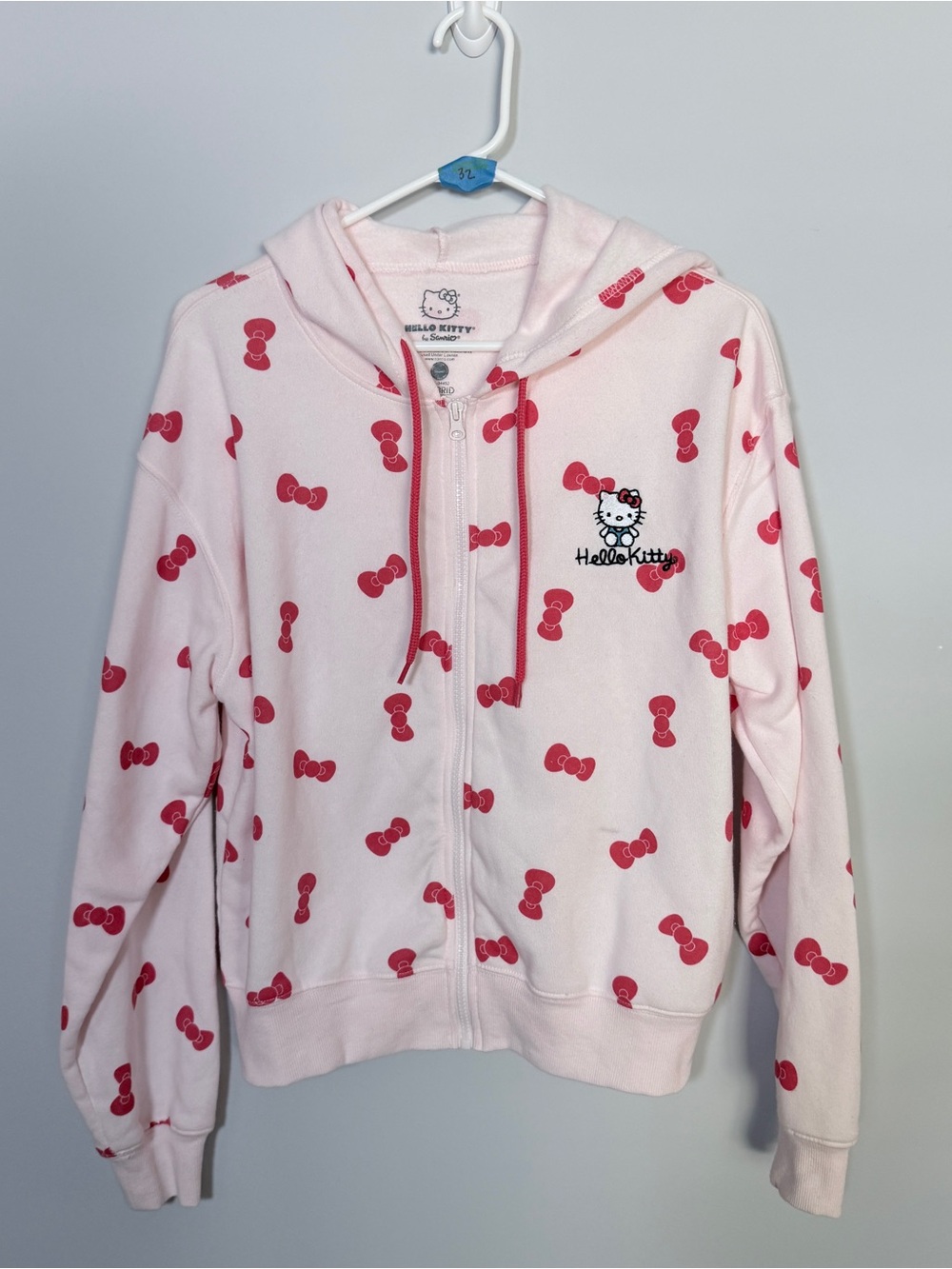 Hello Kitty Sanrio Pink Bow Zip Up Hoodie